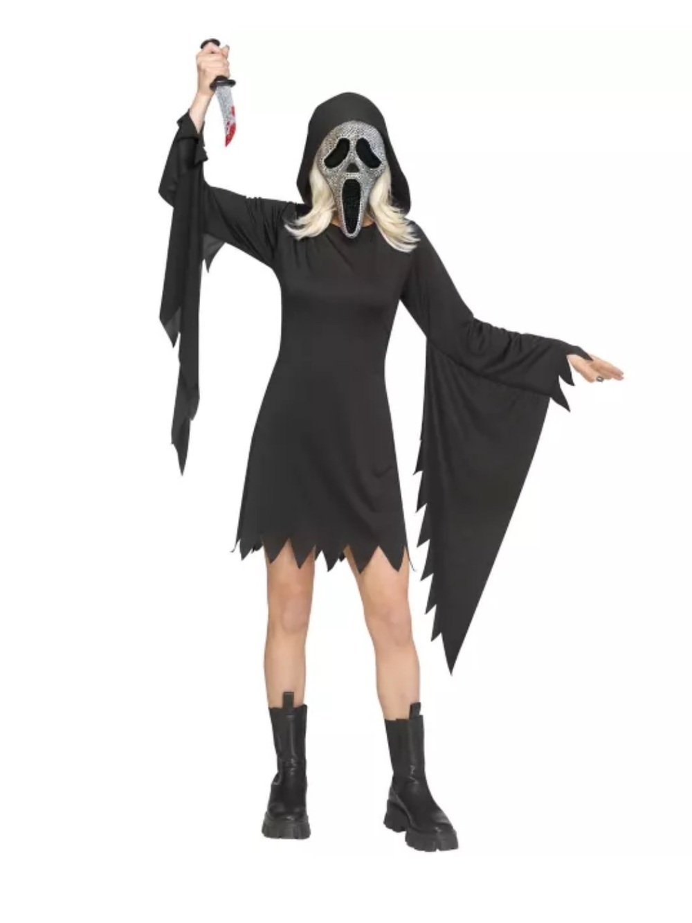 Women’s Bling Ghost Face Dress Costume